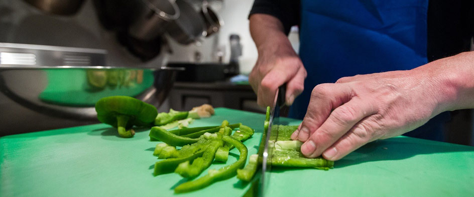 Chopping Green Peppers