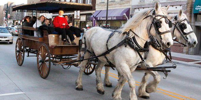 Free carriage rides through downtown are a feature of Spring Gallery Night.