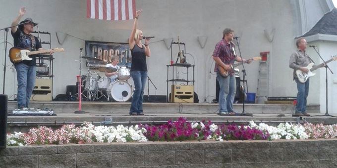 Milwaukee Country Rock band, Crossfire played at the 2014 summer concert series.
