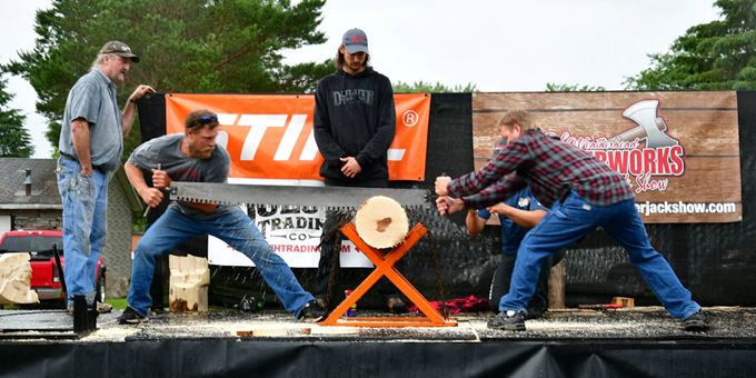 Our amateur lumberjack competition is a Huge Hit!