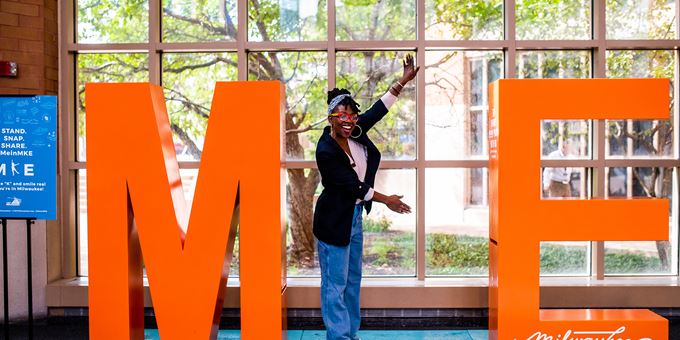 When visiting us at the Center, have a fun selfie moment making the &quot;K&quot; in MKE!