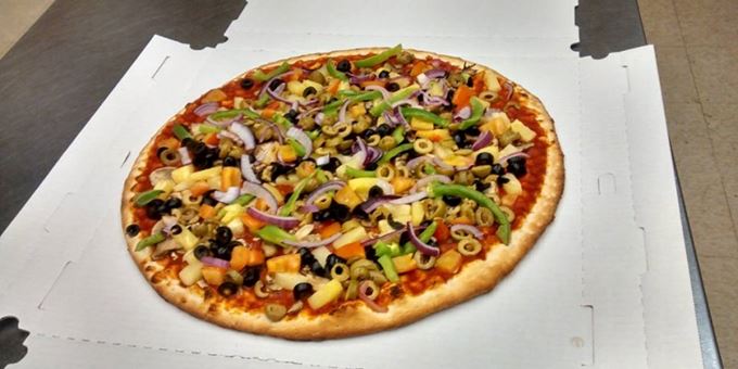 Veggie Pizza with no cheese. We make it the way you like it!