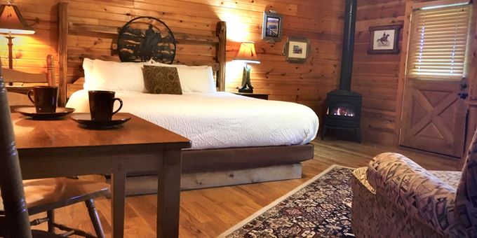 Upgraded in 2020, the linen program on the amazingly luxurious king beds at The Kickapoo Valley Ranch Guest Cabins is some of the finest in the Midwest!