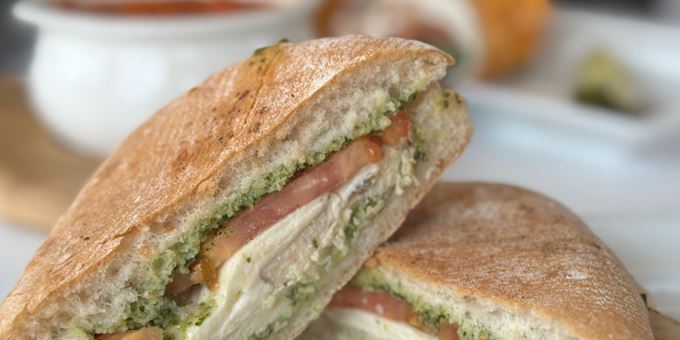 Maretti&#39;s Deli chicken caprese sandwich