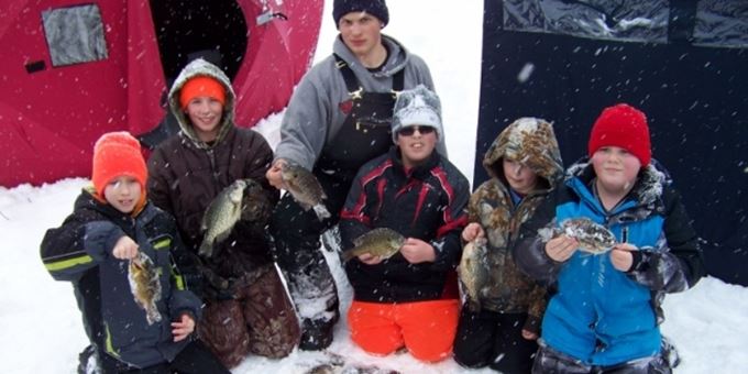 Ice Fishing for Panfish on a Phillips Area Lake