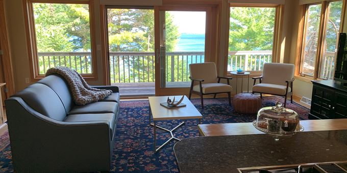 Salmo House Living Area Overlooking Lake Superior