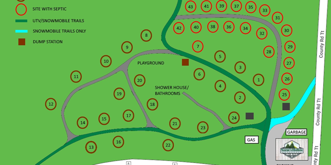 Map of Norm&#39;s Hollow Campground