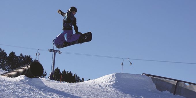 Getting some air on the Terrain Park!