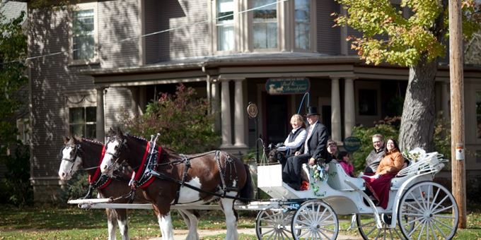 Carriage rides start at Columbus Carriage House Bed &amp; Breakfast, and travel through historic Columbus.