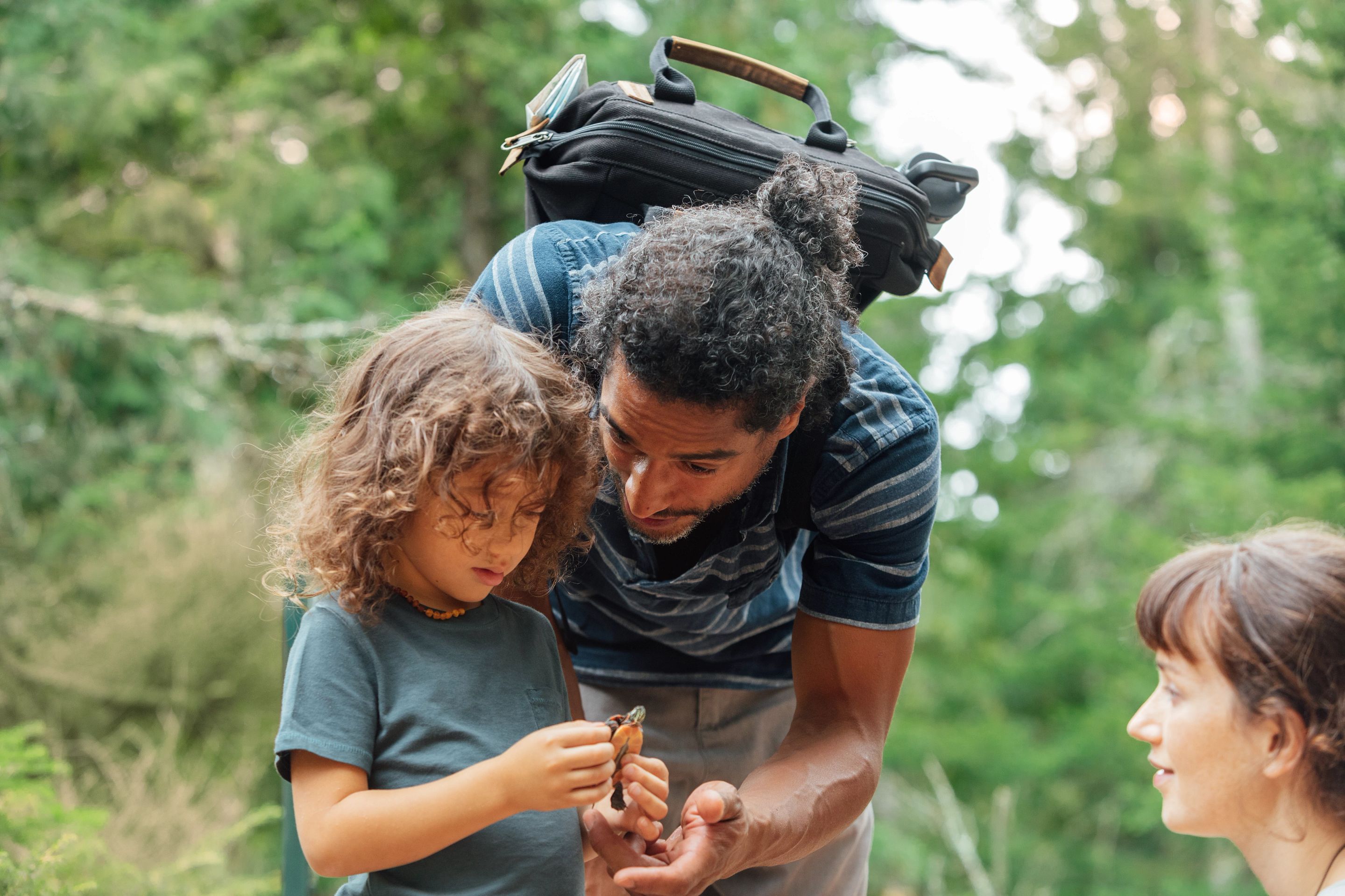 Family Explores Ridges Sanctuary in Baileys Harbor Door County