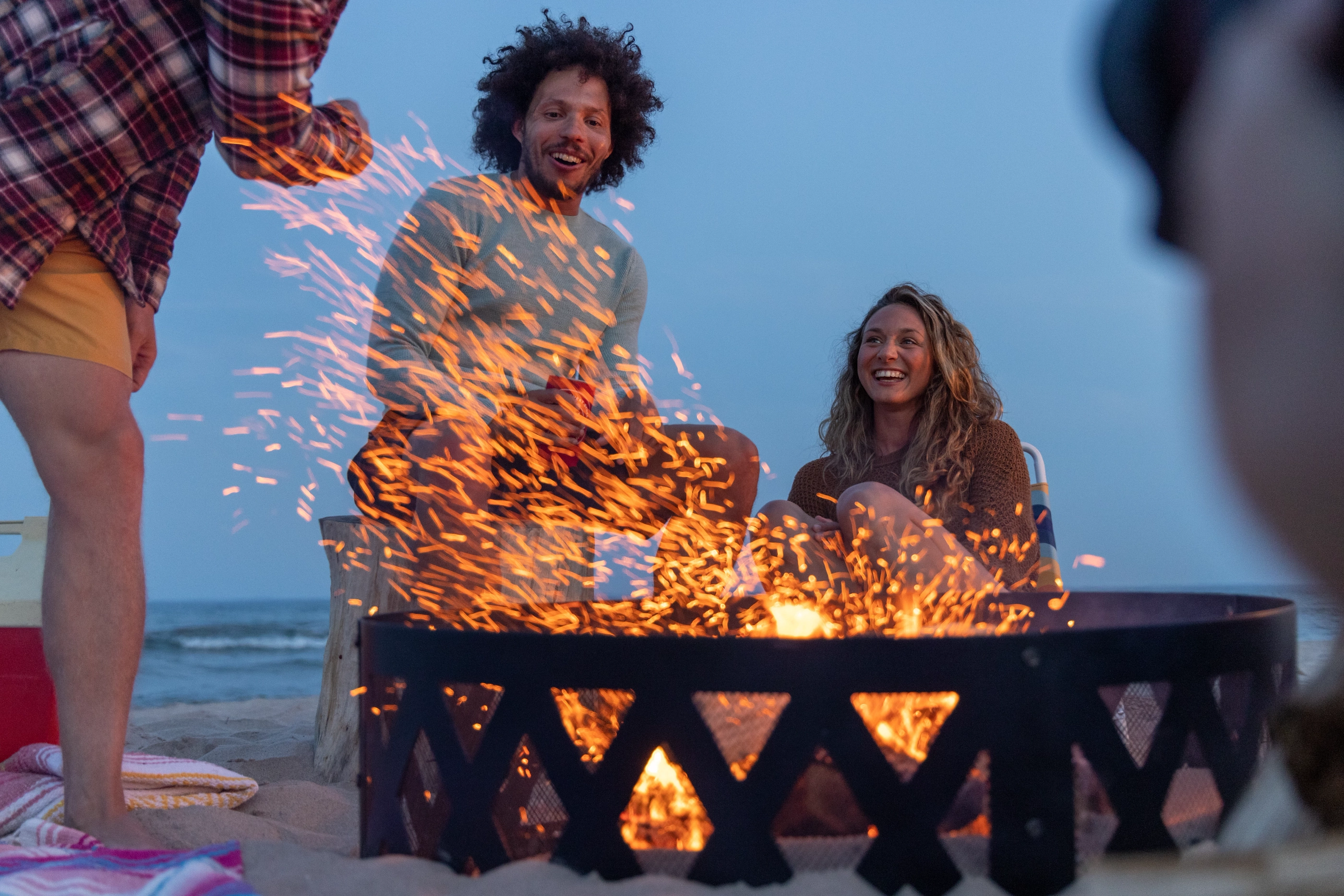058-Friends Group Has A Bonfire On The Beach-Kohler Andrae State Park