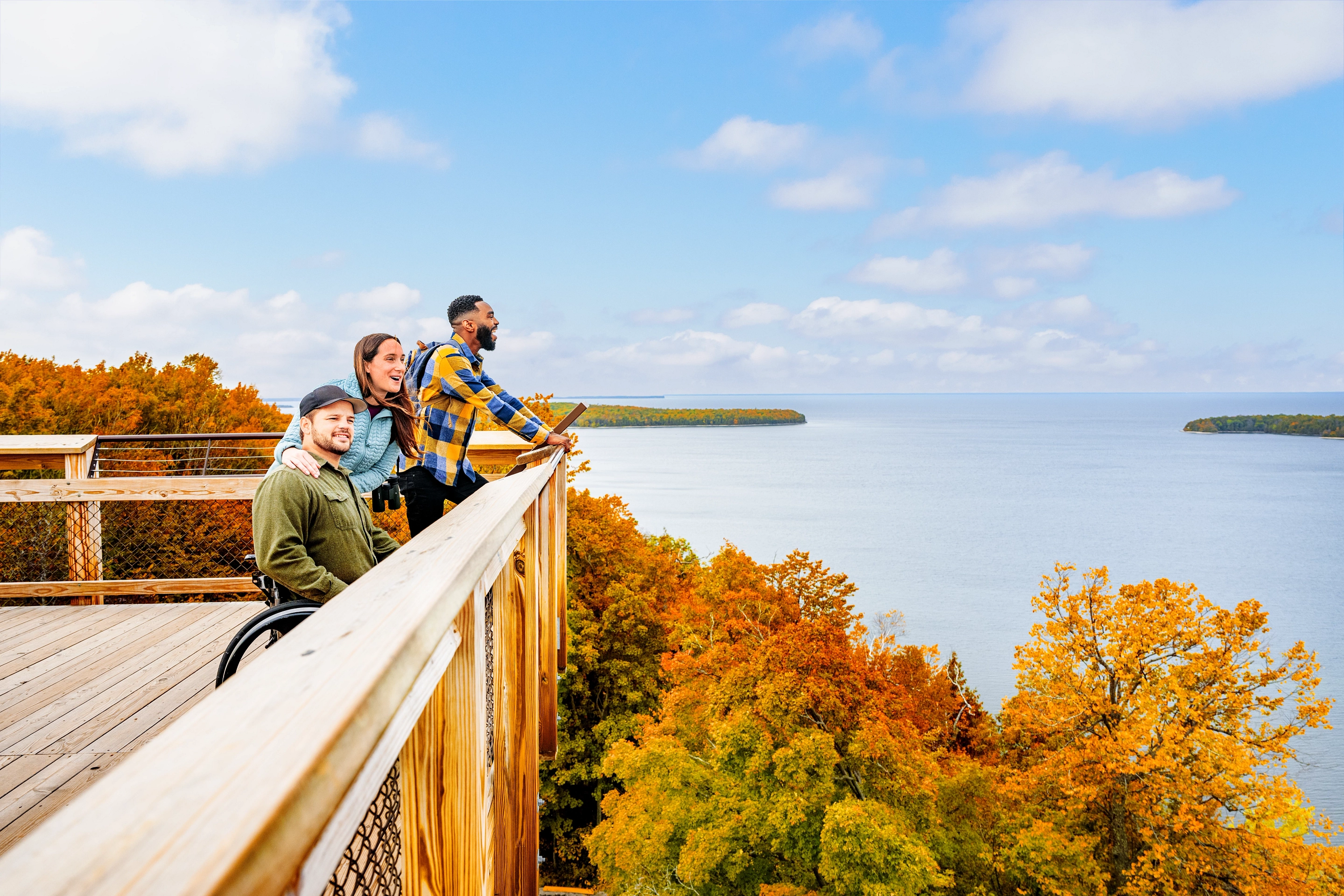 178-Friends Group With Person In A Wheelchair-Eagle Tower-Peninsula State Park-Fish Creek 178-Friends Group With Person In A Wheelchair-Eagle Tower-Peninsula State Park-Fish Creek
