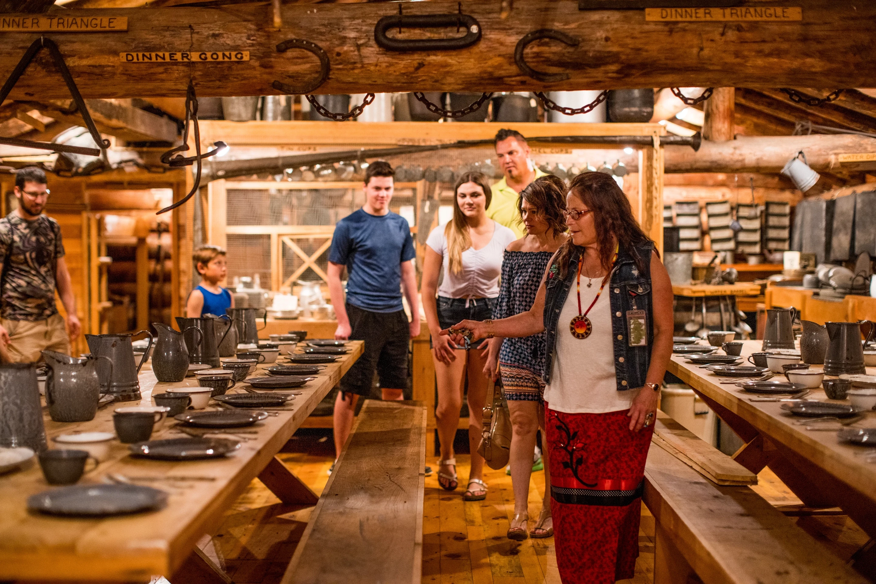 074 Family Looking At Cook Shanty Exhibit At Menominee Nation Cultural Museum In Keshena