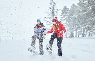 9ebc4f3b-b7b6-4c7e-9fcf-2aa8c0856902-115-friends-play-in-the-snow-on-snowshoes-near-the-coons-franklin-lodge-in-woodruff