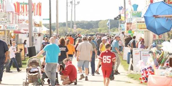 The midway at the Dodge County Fair was busy.