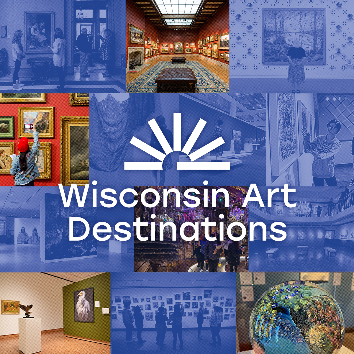 A photo collage featuring snippets from various Wisconsin Art Destinations