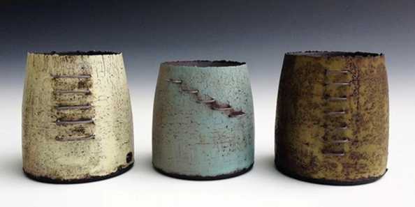 Wood fired pottery by Mike Gesiakowski, guest artist at the Mill Creek Pottery Studio.