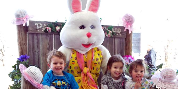 Big Bunny likes getting his picture taken with all the children!