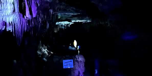 Glowing Rocks in Total Darkness of Cave of the Mounds