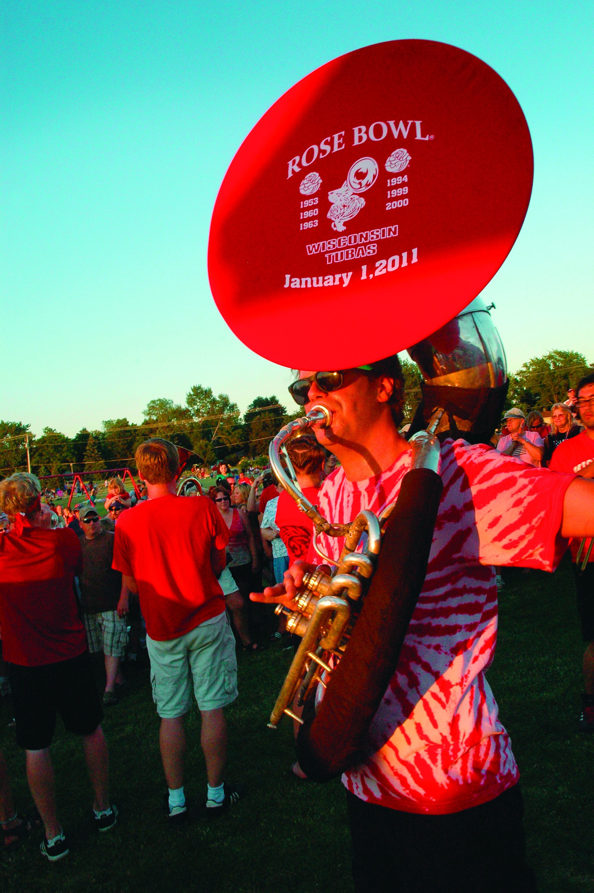 UW-Madison Marching Band performing.  Photo by Rick Miller, Milton Courier