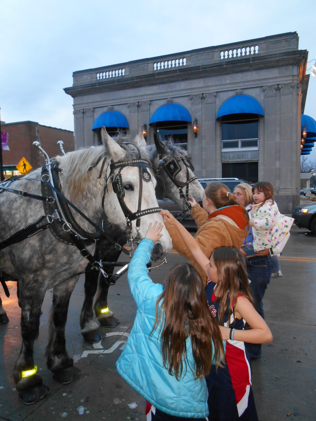 Free horse and buggy rides are a hit for the kids during Spring Gallery Night.