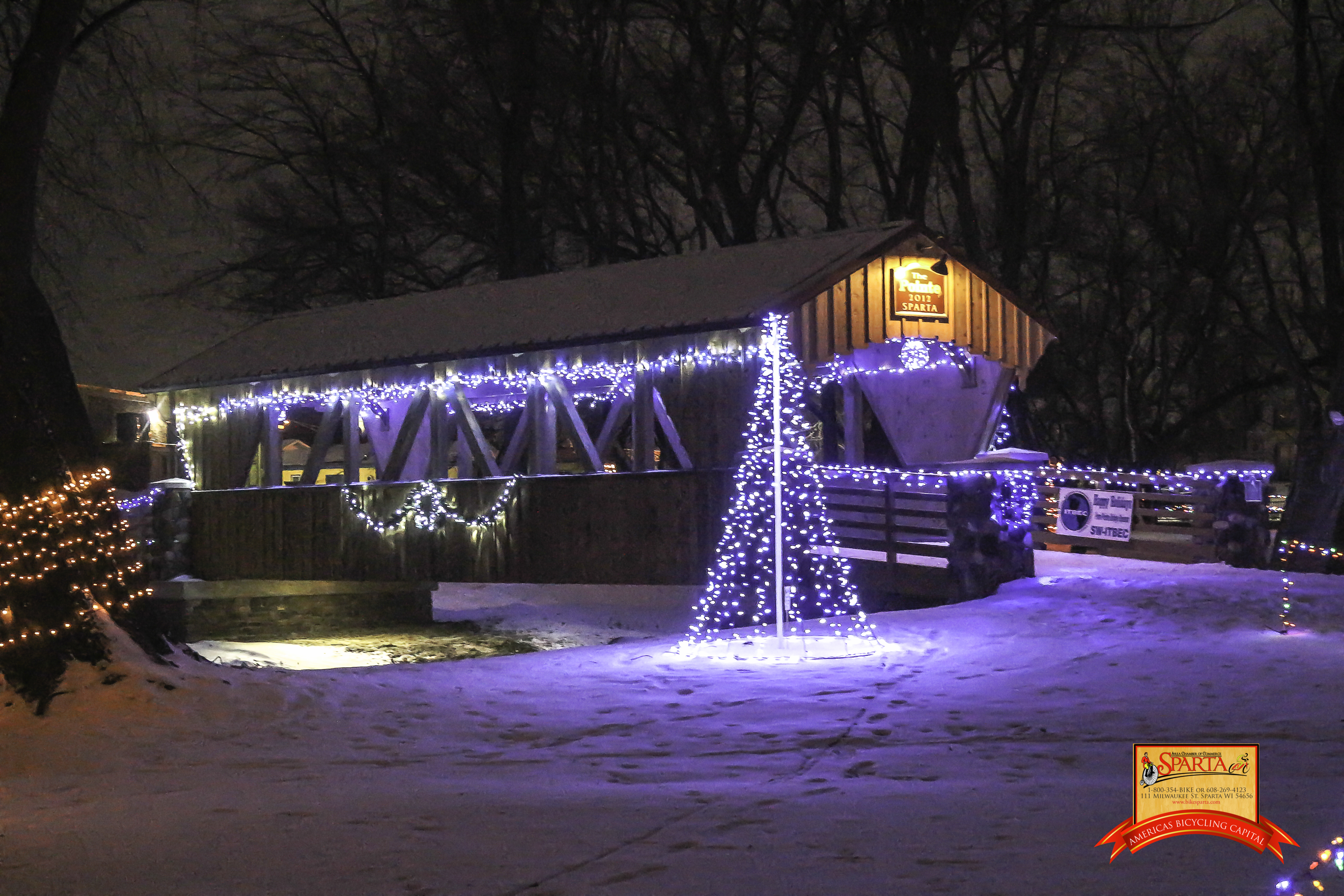 Enjoy one of the many covered Bridges in the Sparta Area as you take a peaceful stroll through our Holiday Lights.