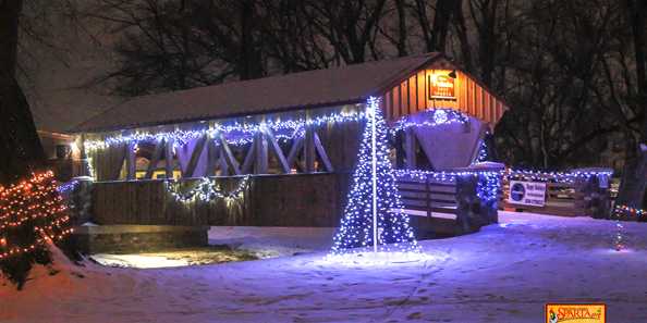 Enjoy one of the many covered Bridges in the Sparta Area as you take a peaceful stroll through our Holiday Lights.