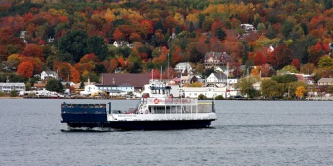 Fall color viewing from the Madeline Island Ferry.