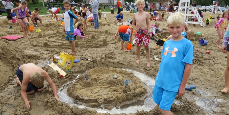 The infamous sand castle building contest at Kids Day.