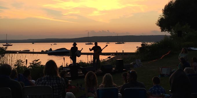 Live music each night during the sunset. Then, the films roll!