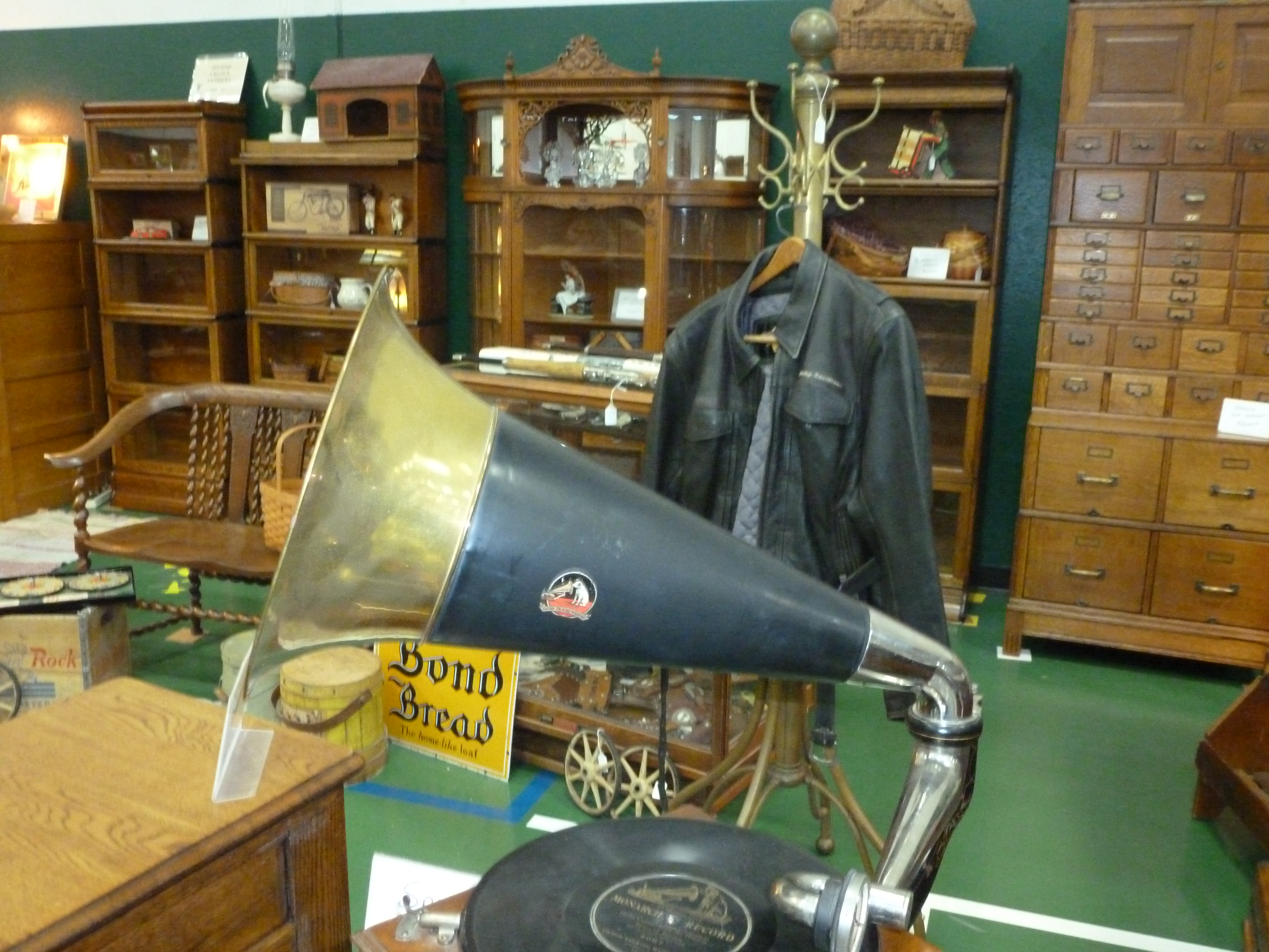 picture from last years event.  Lawyers bookcases, Victrola from turn of the century (1900).