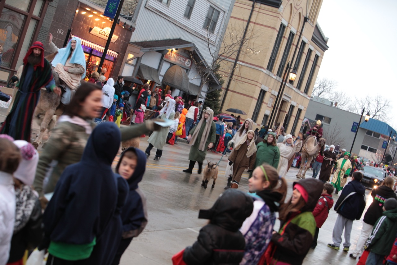 A live nativity is held after the parade during downtown Oconomowoc's Christmas Open House event.