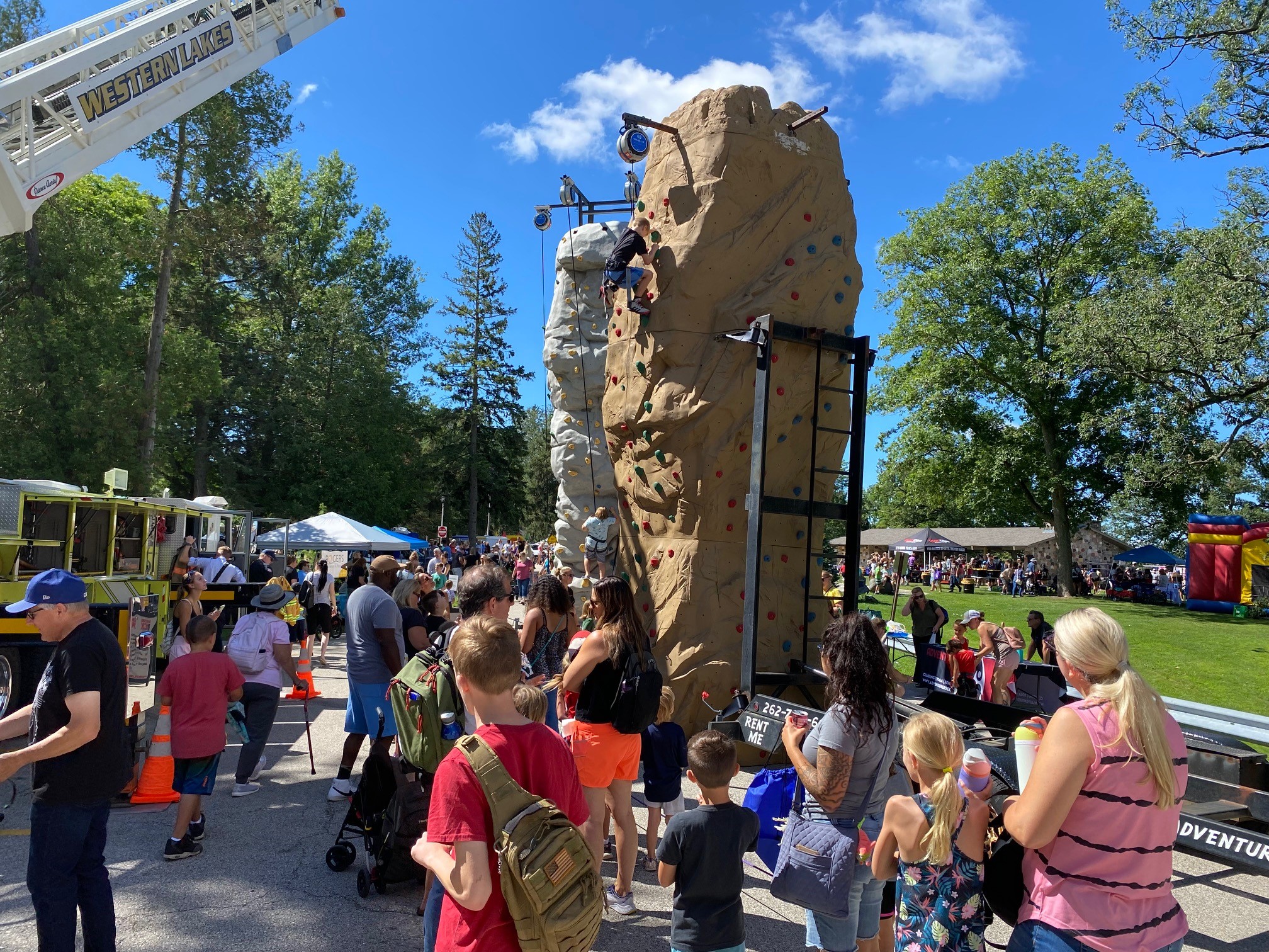 Rock walls are another free, popular activity.