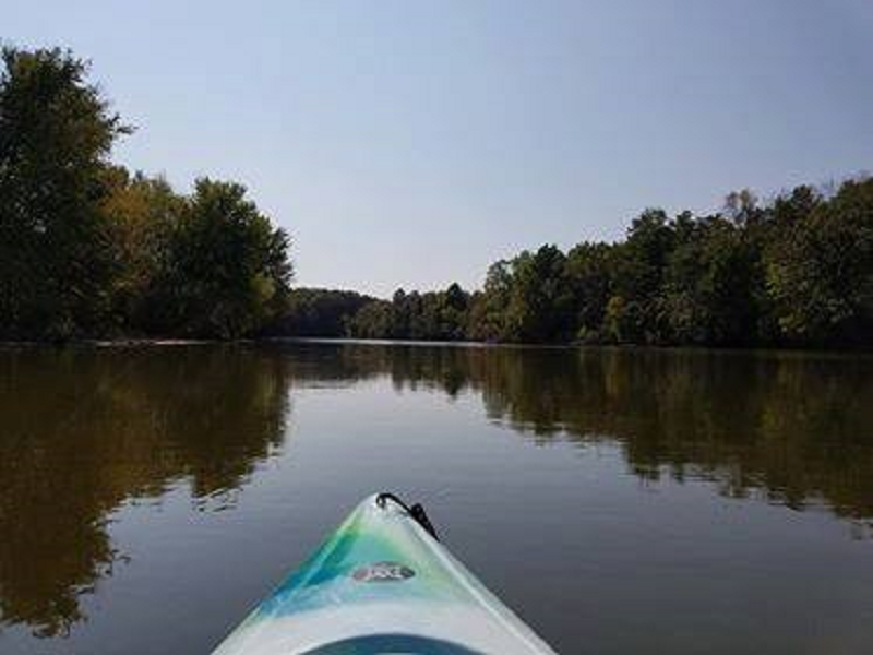 A picturesque look from a kayak at the first annual Timothy Johnson Flounder's Float, along the Rock River in Jefferson County.