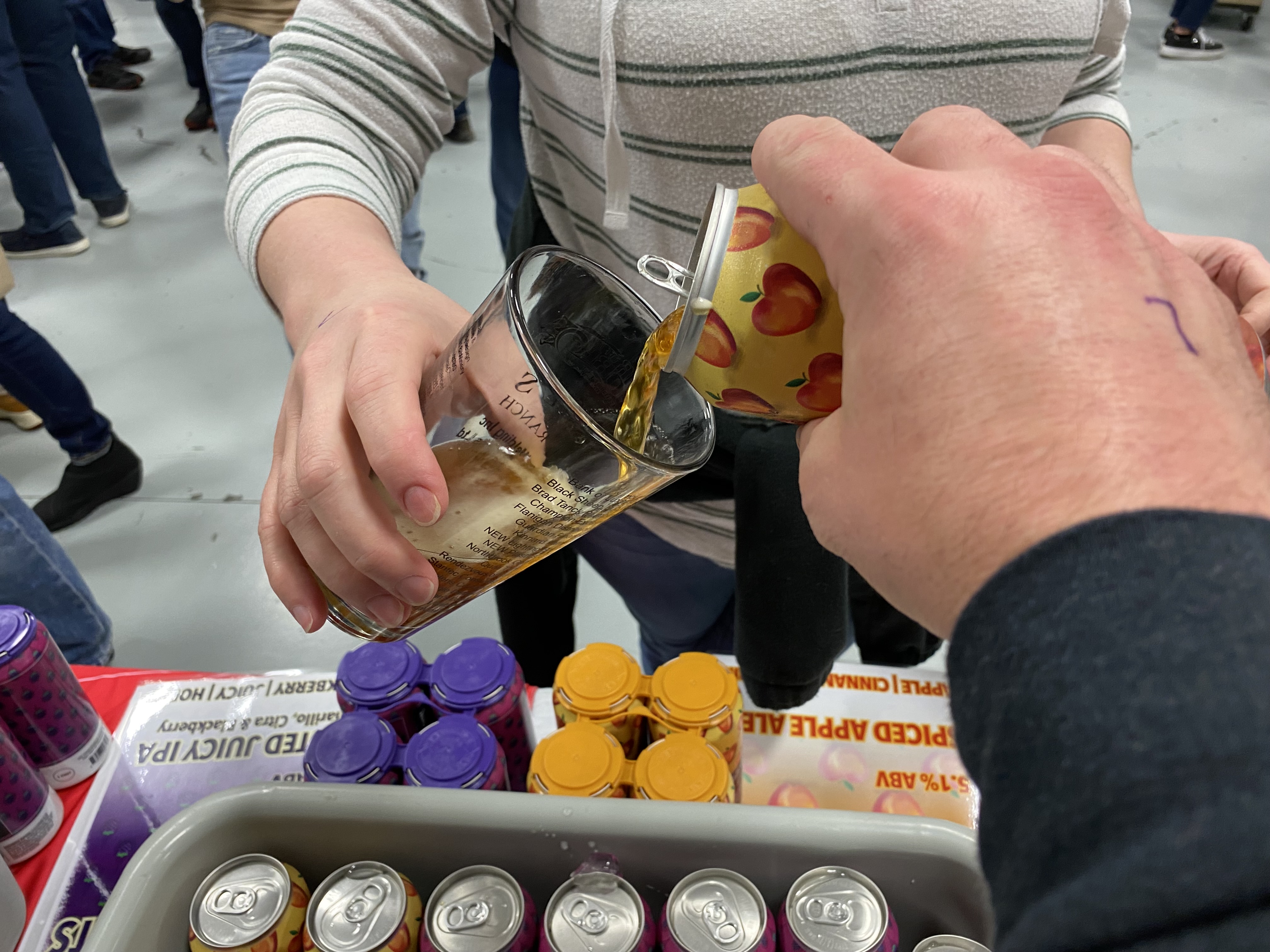 Pouring beer into glass