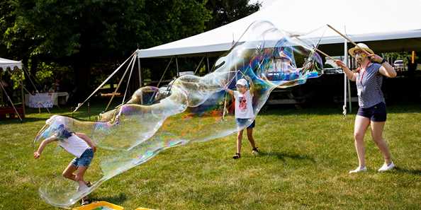 Giant homemade bubble wands.