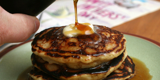 Enjoy a delicious hot pancake breakfast, with your choice of buttermilk or potato pancakes!