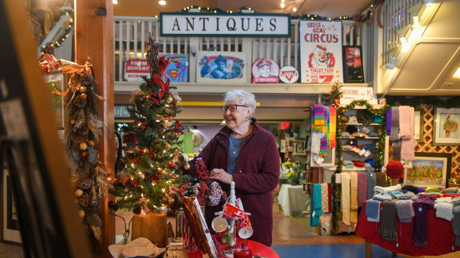 Woman doing holiday shopping