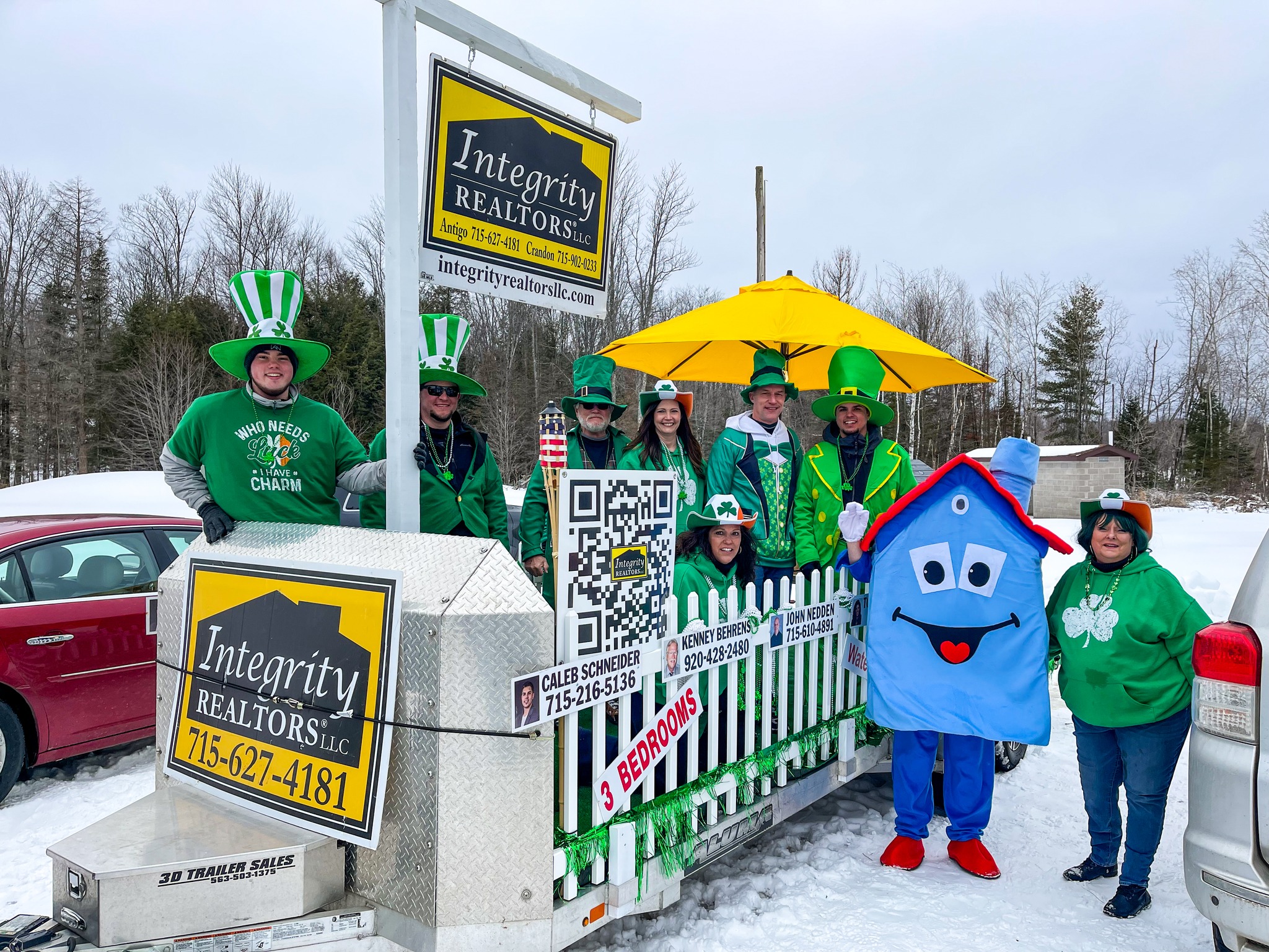 Local businesses join the festivities in the Pickerel-Pearson St. Patrick’s Day Parade, showcasing decorated vehicles, festive banners, and staff dressed in green as they wave to the crowd and spread holiday cheer along the parade route.