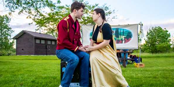 George Lorimer and Caroline Norton in Summit Players Theatre&#39;s MUCH ADO ABOUT NOTHING.