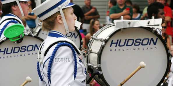 Hudson Marching Band performs in the parade