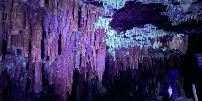 Cave Formations Fluoresce under UV Lights
