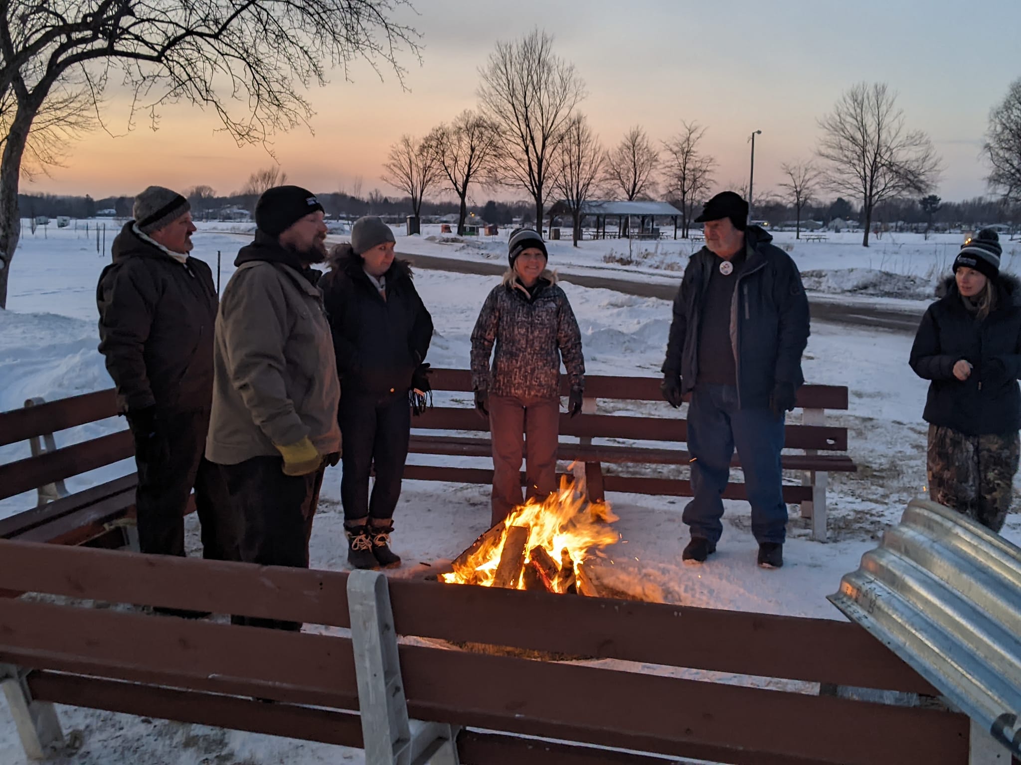 Warm up around the fire