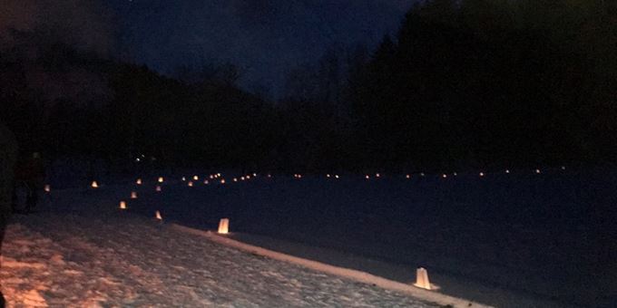 Two miles of trails are lighted by candles, and visitors are welcome to guide themselves!