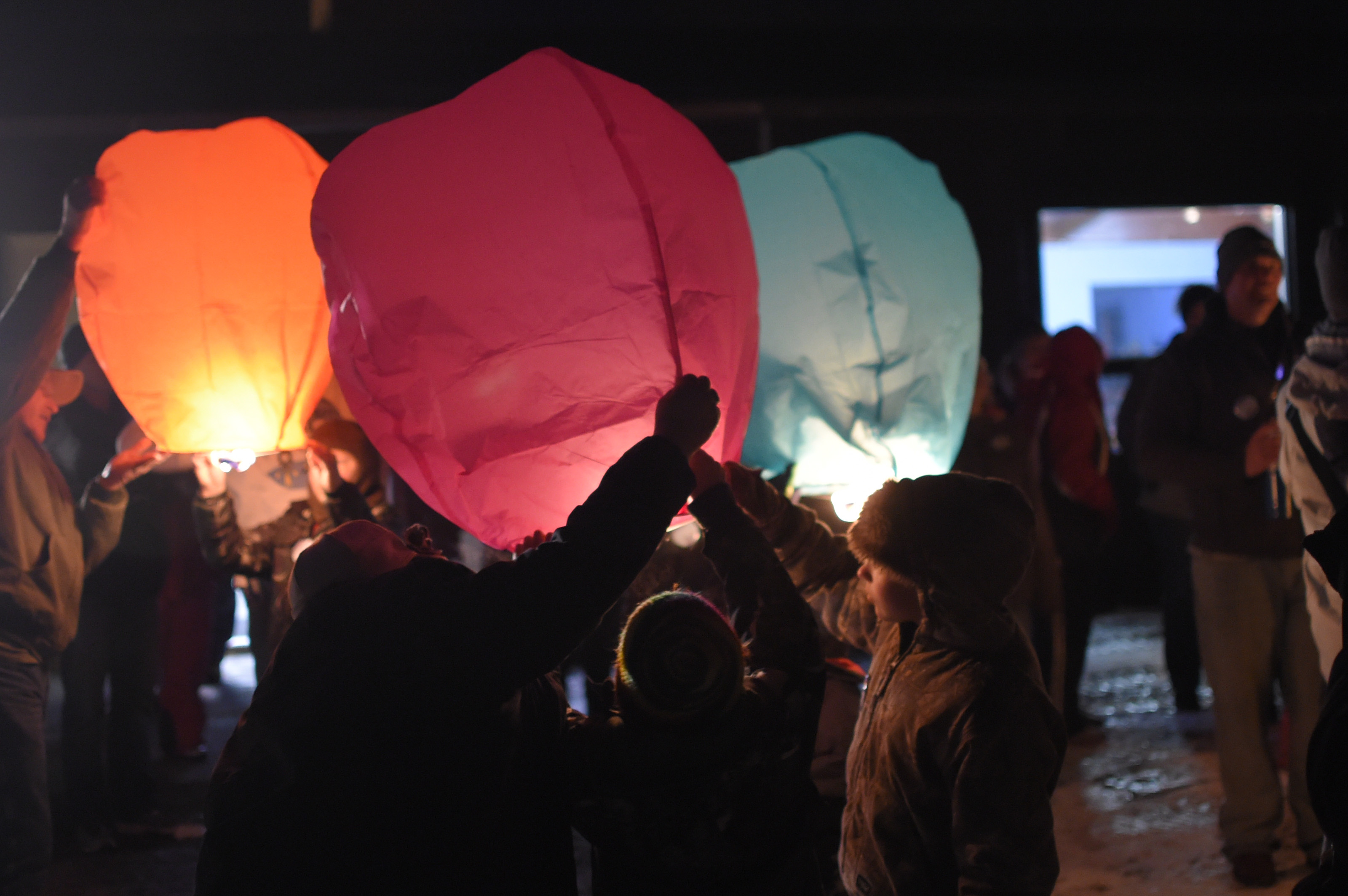 Lanterns let off during Appreciation Party Saturday Night