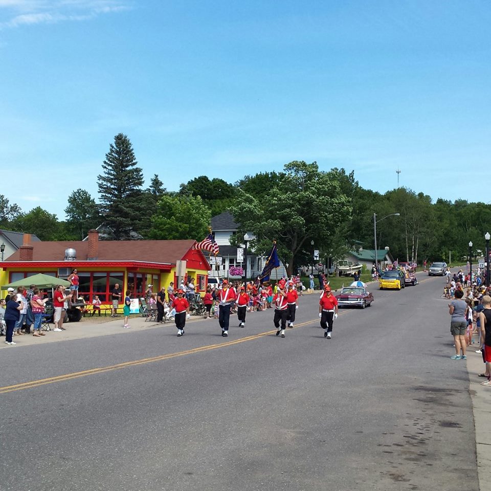 Phelps, WI Fourth of July Parade - Kids can safely retrieve candy!!!