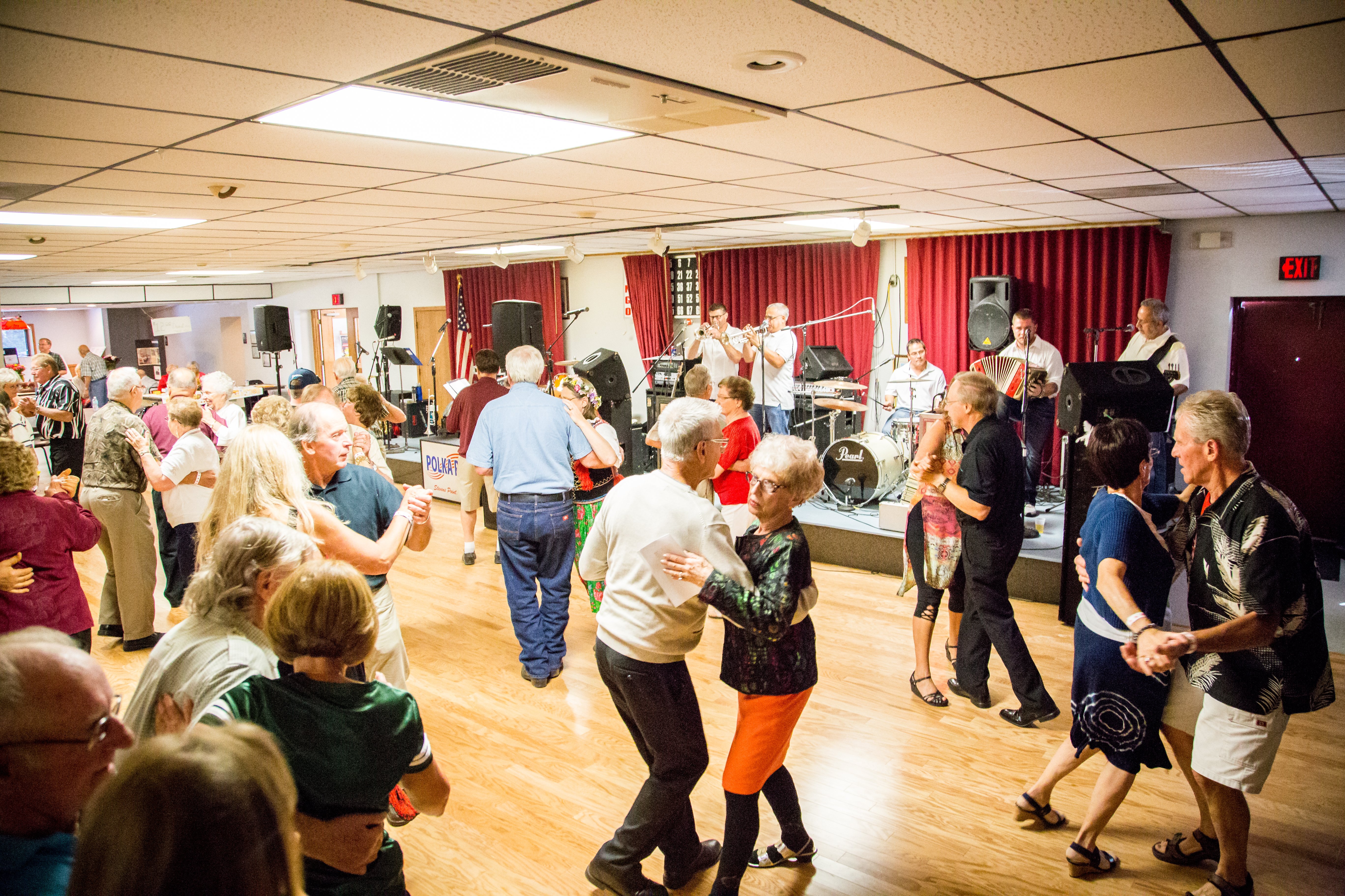 Polka dancing at Dozynki Downtown fall festival in Downtown Stevens Point