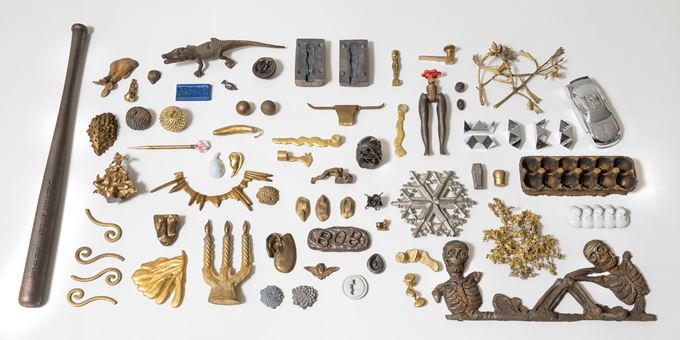 Tokens of Appreciation: A collection of objects made by Arts/Industry residents and given to retired Kohler Co. employee “Brass” Bob Halfmann in appreciation for his help during their residencies.