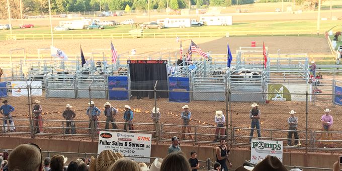 Introduction of the Rice Bull Riders at the 2017 Northwood Triple Challenge.