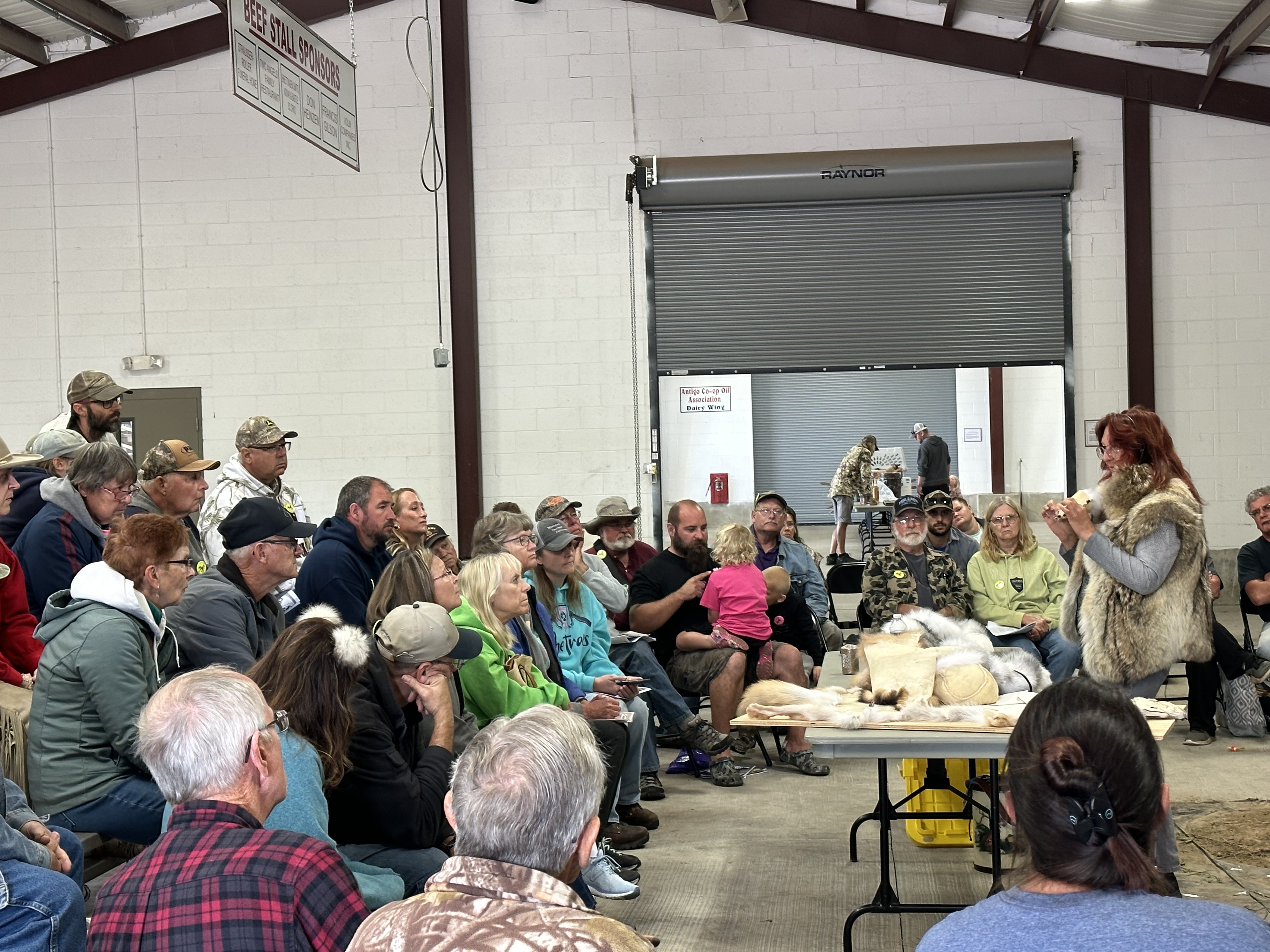 Fur pelt demonstration at the Wisconsin Trappers Association Fall Rendezvous.
